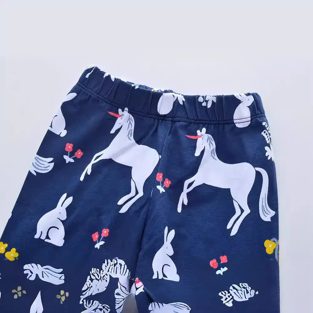 Kids Knitted Camel Print Pants Blue Spring Girls - Image 3