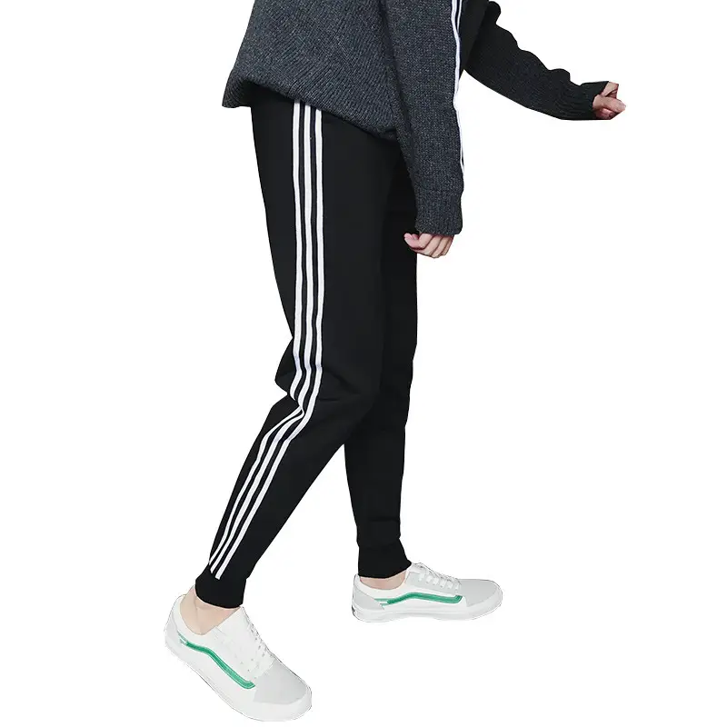 Men's Black 3-Stripes Casual Pants Small - Image 11