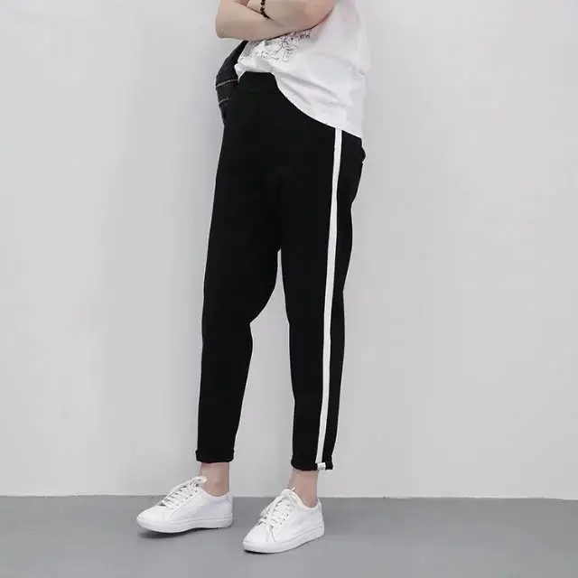 Men's Black 3-Stripes Casual Pants Small - Image 5
