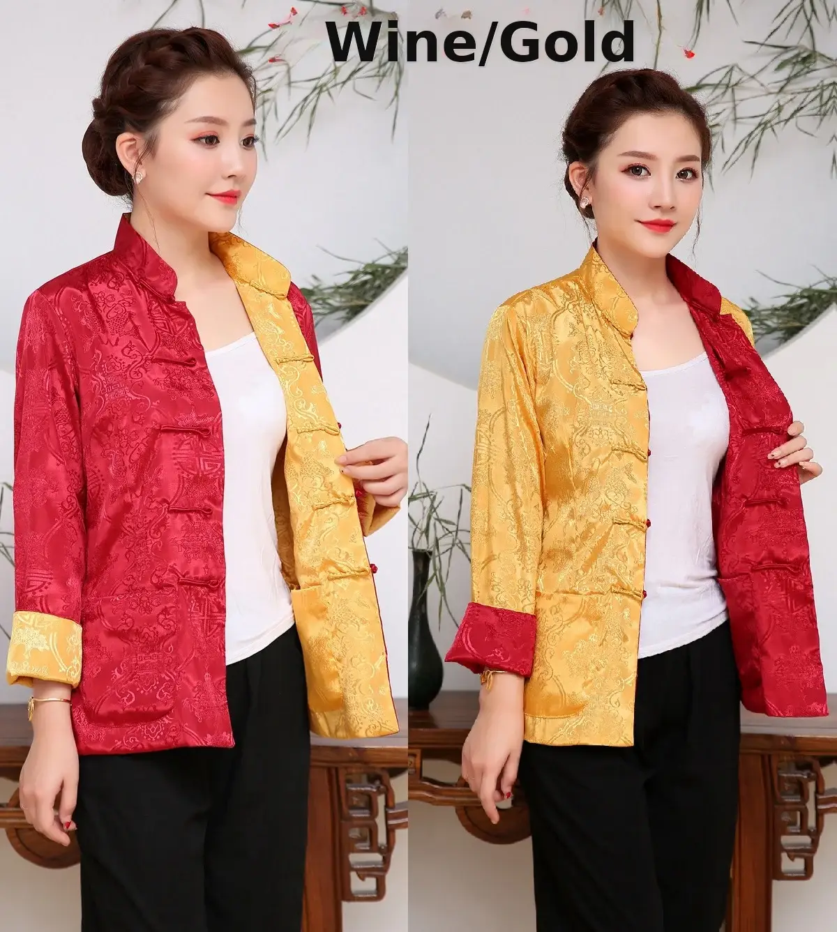 Chinese Style Men's Coat Red Yellow Hanfu Tang Suit — feature 34