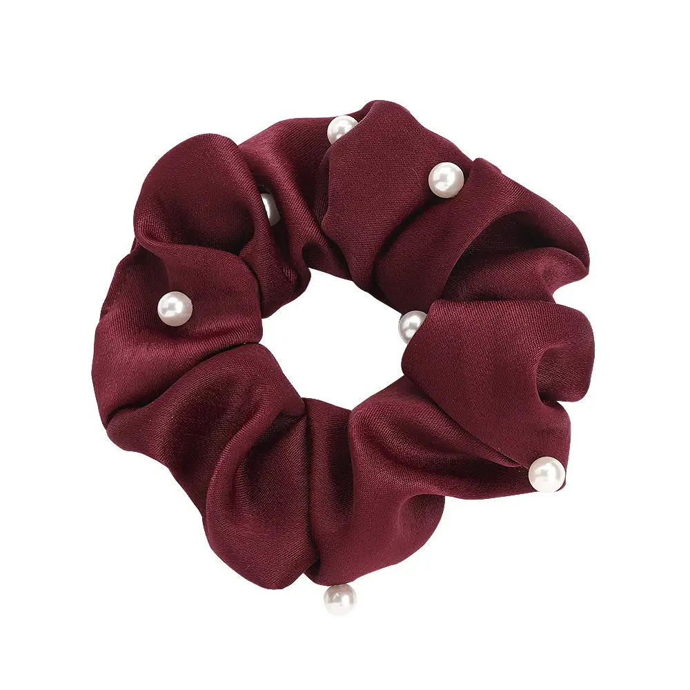 Green Pearl Hair Scrunchie with Ponytail - Image 16