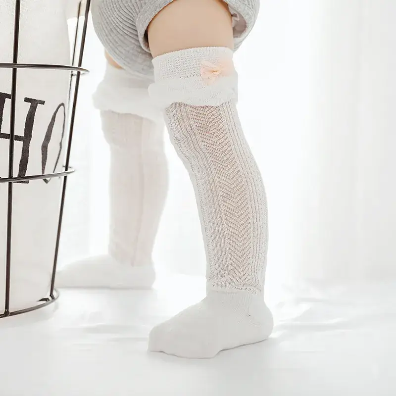 White Mesh Bow Baby Socks for Girls 0-3Y - Image 6