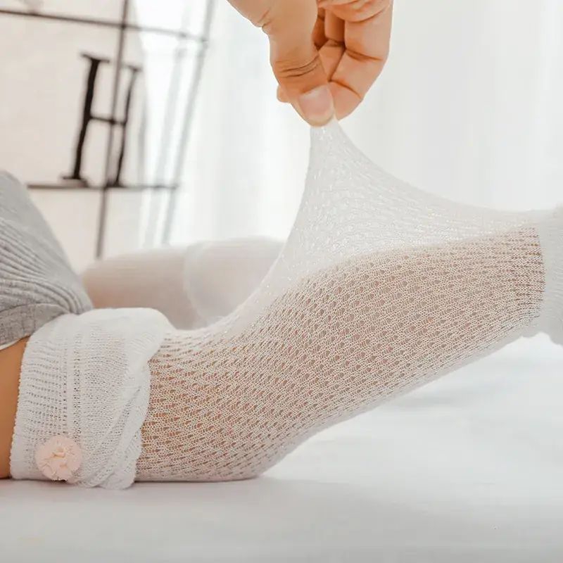 White Mesh Bow Baby Socks for Girls 0-3Y - Image 7