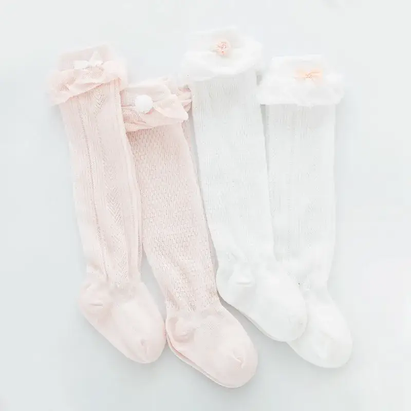 White Mesh Bow Baby Socks for Girls 0-3Y - Image 8