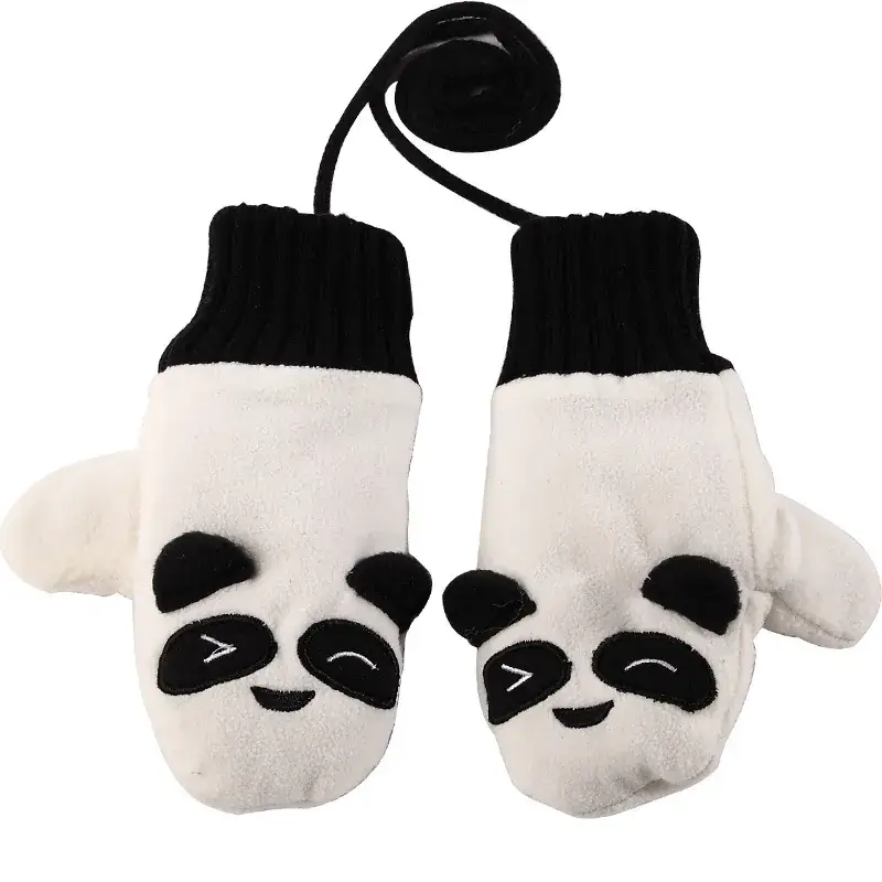 Red Fox Hooded Gloves for Kids 2-12 Years Thick Velvet Warm - Image 2