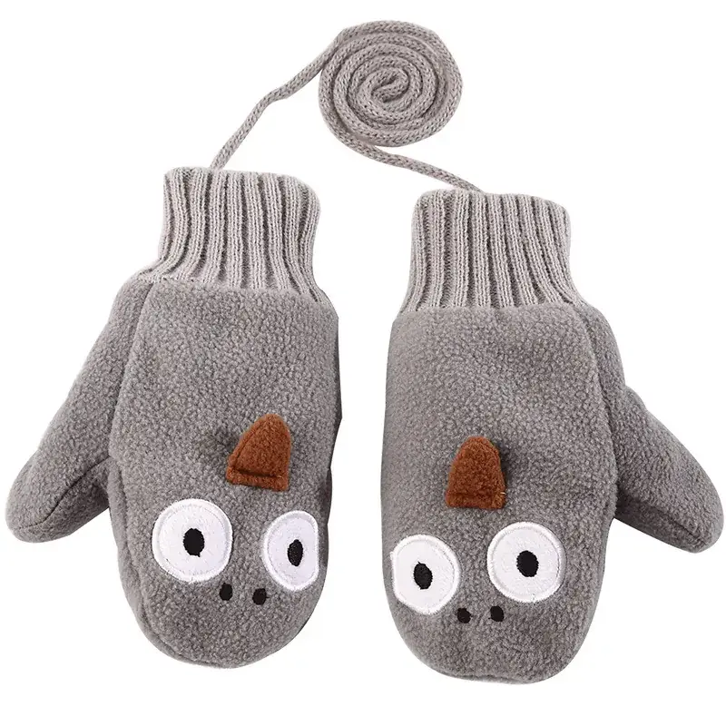 Red Fox Hooded Gloves for Kids 2-12 Years Thick Velvet Warm - Image 4