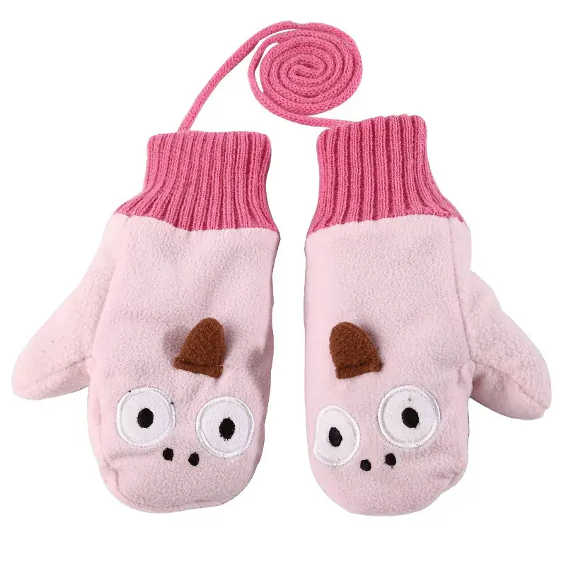 Red Fox Hooded Gloves for Kids 2-12 Years Thick Velvet Warm - Image 5