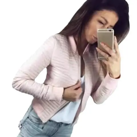 2024 Women's Pink Zipper Cardigan Slimming Top - Image 8