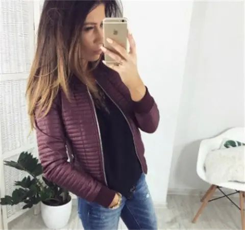2024 Women's Pink Zipper Cardigan Slimming Top - Image 2