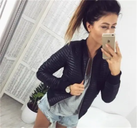 2024 Women's Pink Zipper Cardigan Slimming Top - Image 3