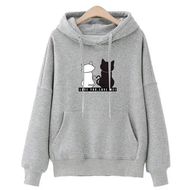 Black Hooded Sweatshirt Women 2025 Winter Fleece Lined - Image 4
