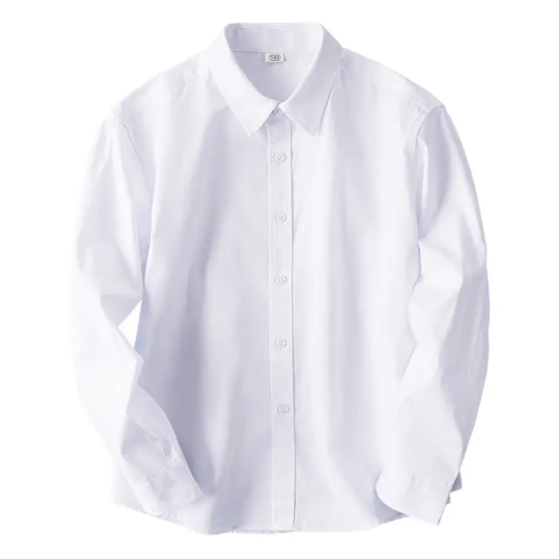 White Pure Cotton Boy's Shirt for Elementary School - Image 7