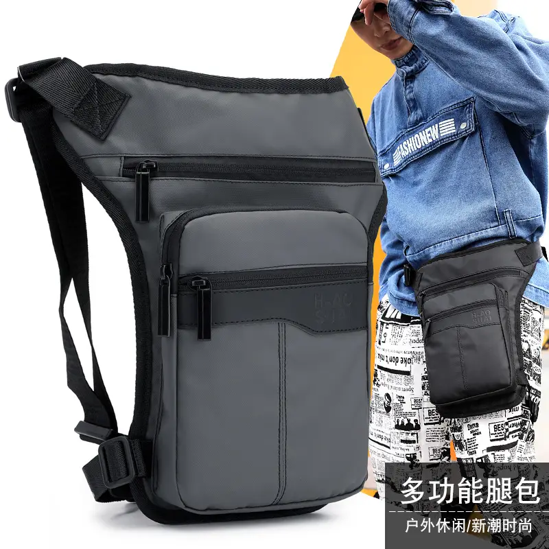 Men's Black Mesh Sports Waist Bag with Adjustable Straps