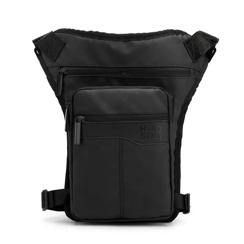 Men's Black Mesh Sports Waist Bag with Adjustable Straps
