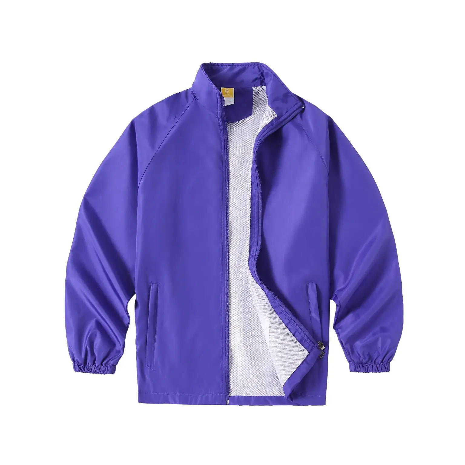 Men's Neon Printed Windbreaker Jacket Purple - Image 4