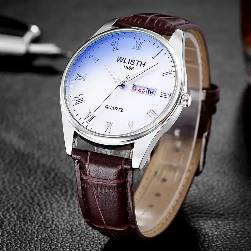 Wally Couple Watch Blue Digital Display Quartz Steel Band - Image 4