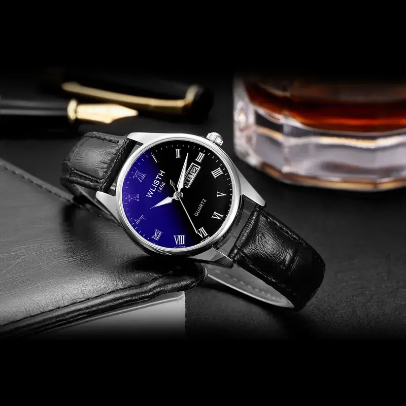 Wally Couple Watch Blue Digital Display Quartz Steel Band - Image 7