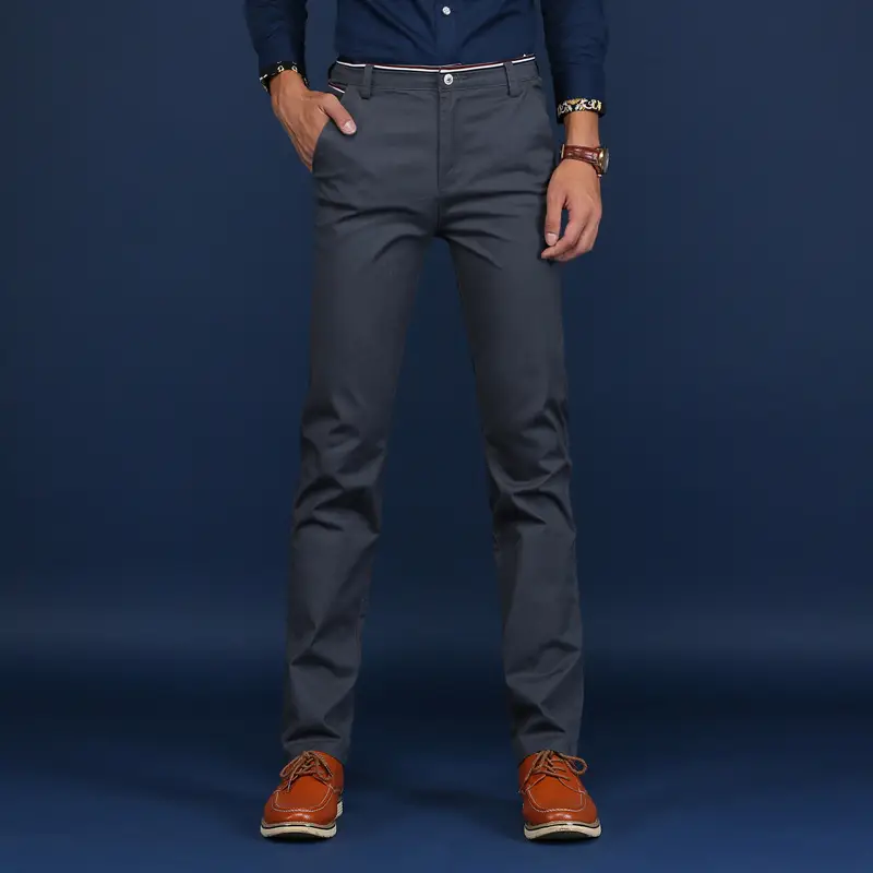 Men's Stretch Slim Casual Pants Khaki 2021 - Image 9