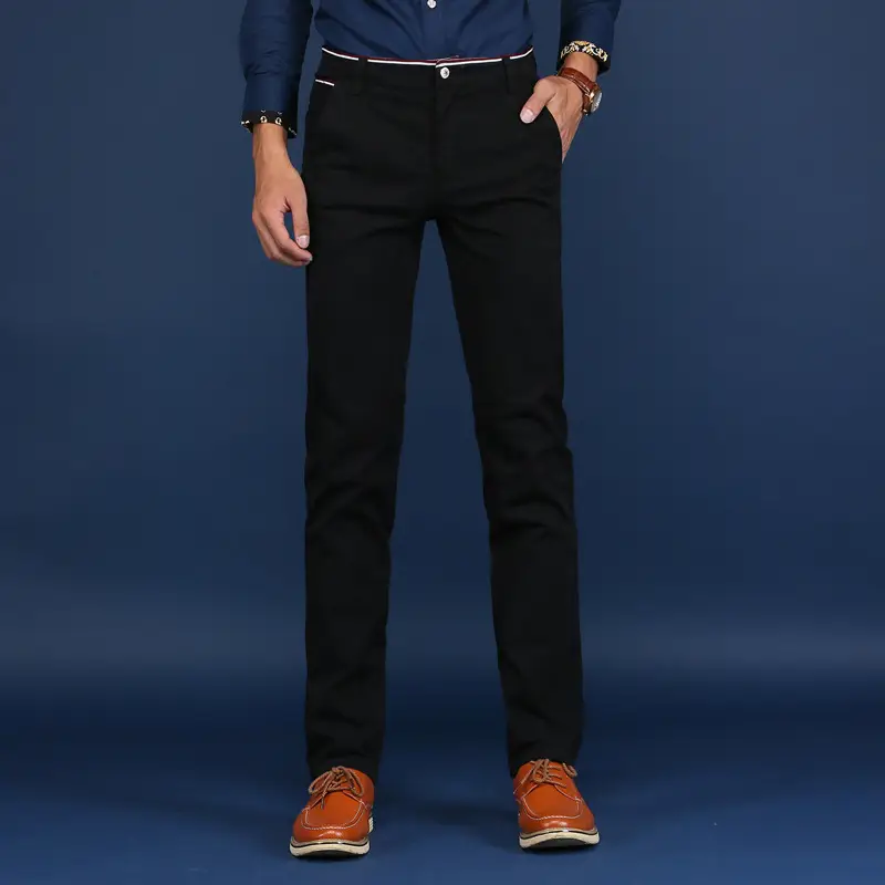 Men's Stretch Slim Casual Pants Khaki 2021 - Image 3