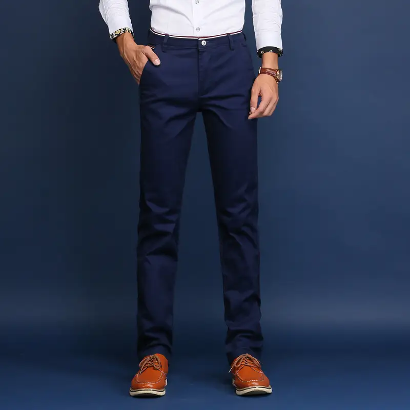 Men's Stretch Slim Casual Pants Khaki 2021 - Image 4