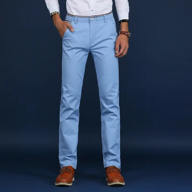 Men's Stretch Slim Casual Pants Khaki 2021 - Image 6