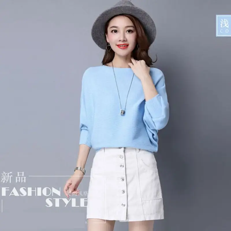 Women's New Pullover Knitwear Long Sleeve Pure Color - Image 10