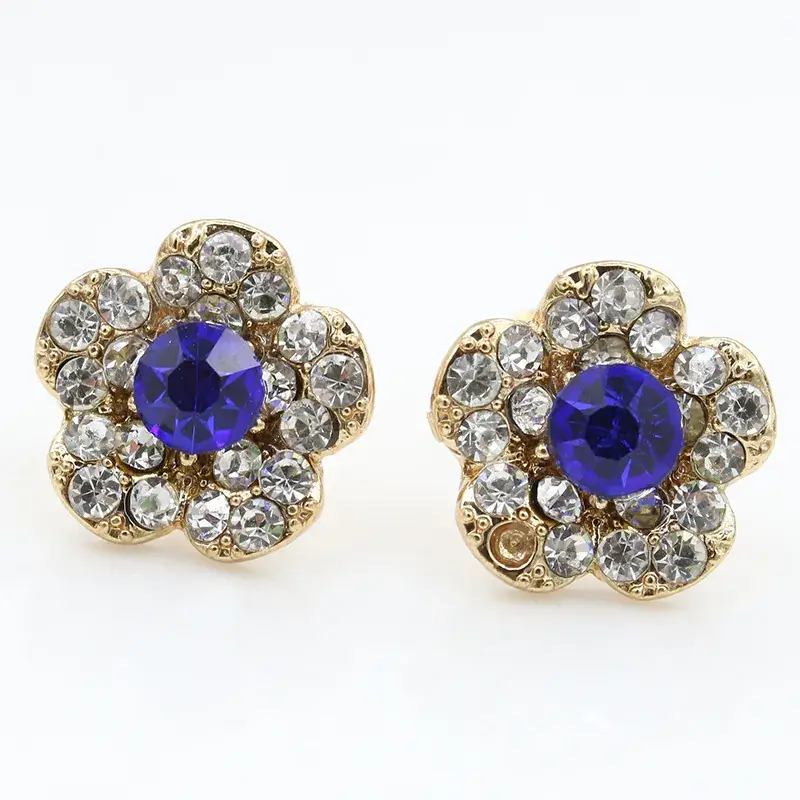 Silver White Bottom Flower Sapphire Earrings for Women