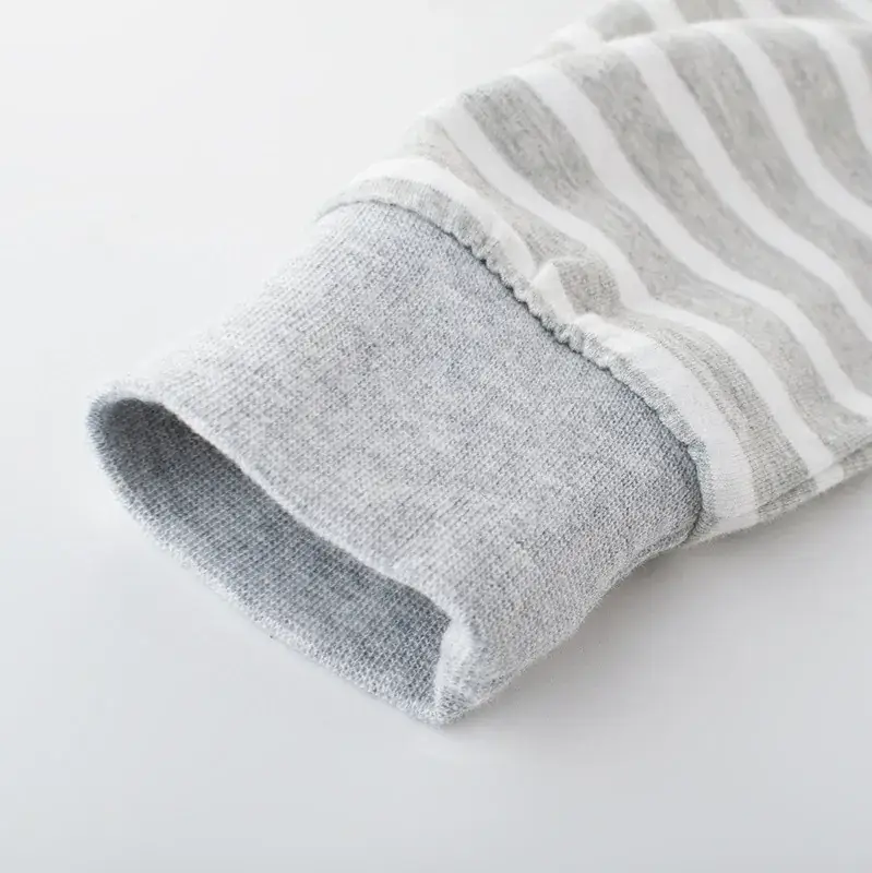 Baby Striped Lycra T-Shirt Grey White 2025 - Image 4