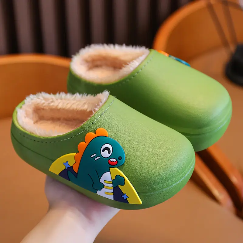 Step on excrement feeling winter waterproof non-slip warm children and girls cartoon parent-child Mao Mao boys baby children's cotton slippers