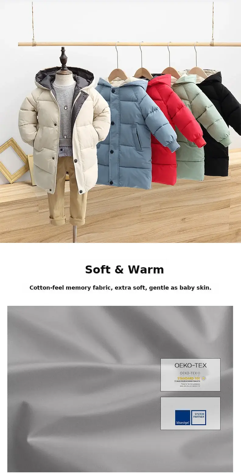 Kids Red Hooded Puffer Jacket 2025 Winter — feature 1
