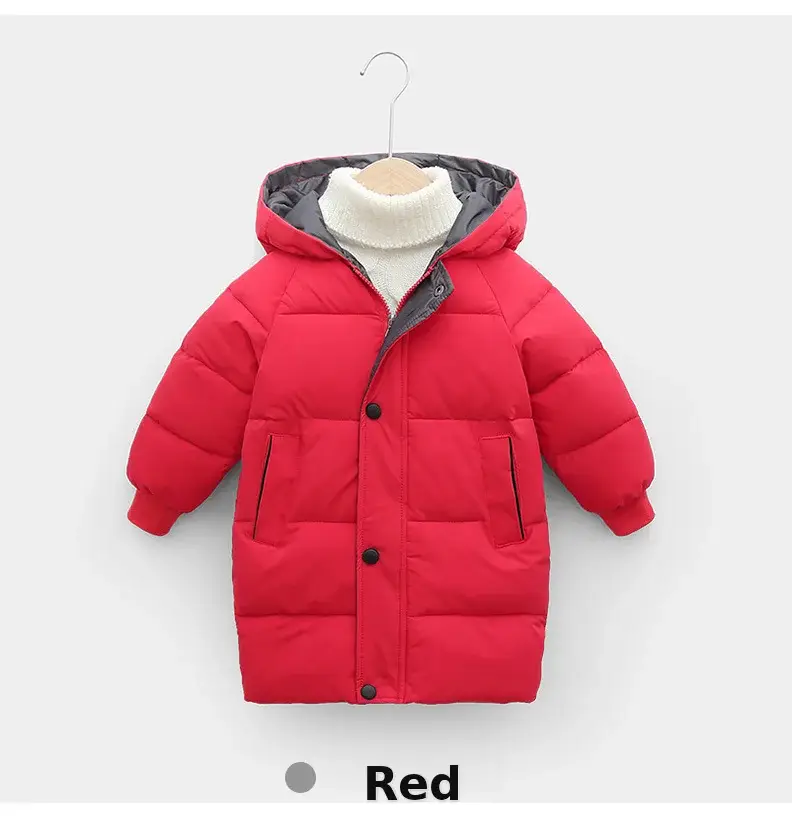 Kids Red Hooded Puffer Jacket 2025 Winter — feature 4
