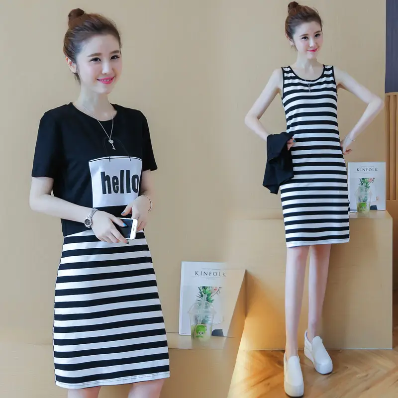 2026 Summer Korean Style Striped Dress for Women - Image 2