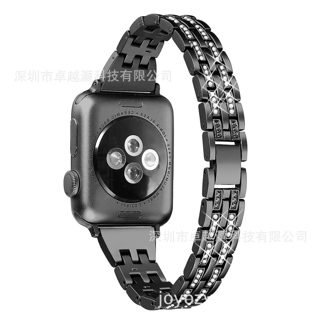 Suitable for Apple watch 4 generation diamond watch band Suitable for Apple five beads two rows of rhinestone watch band