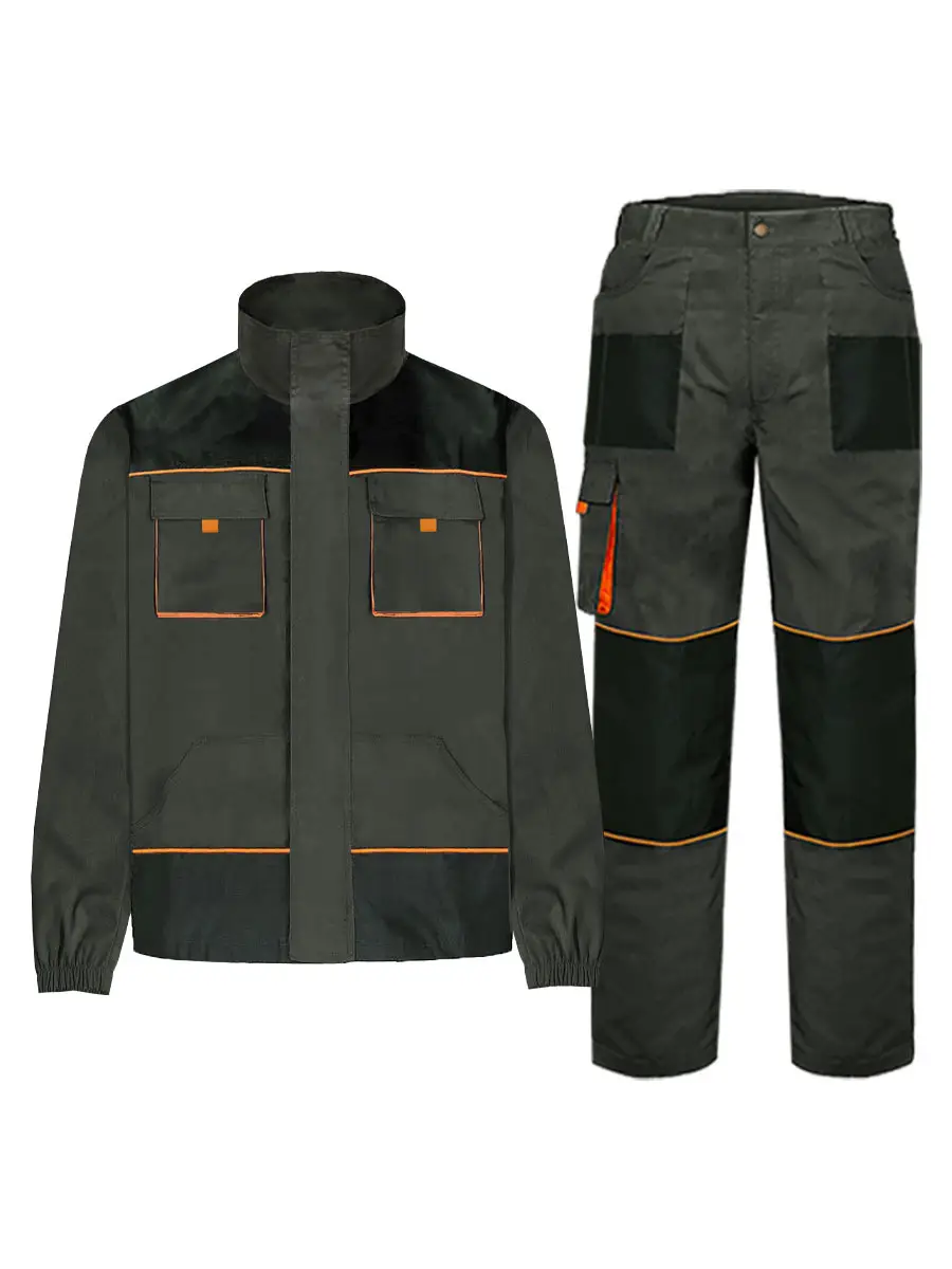 Men's Black Printed Multi-Pocket Suit Wear Resistant Car Labor Insurance - Image 3