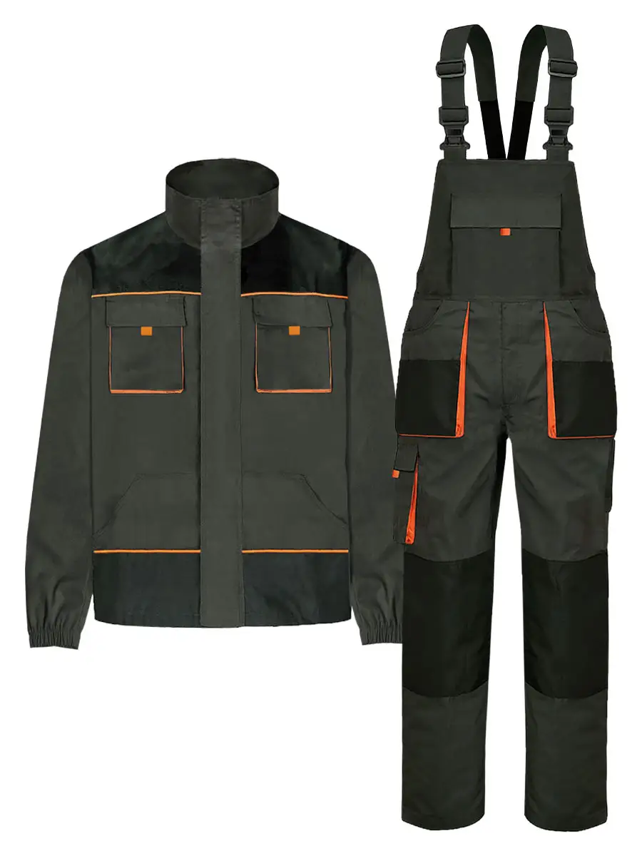 Men's Black Printed Multi-Pocket Suit Wear Resistant Car Labor Insurance - Image 4
