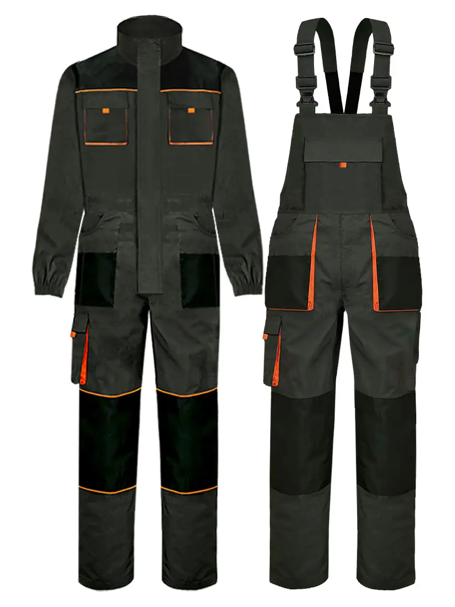 Men's Black Printed Multi-Pocket Suit Wear Resistant Car Labor Insurance - Image 5