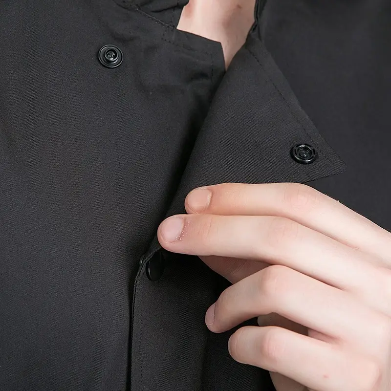 Men Black Long Sleeve Western Chef Work Suit - Image 2