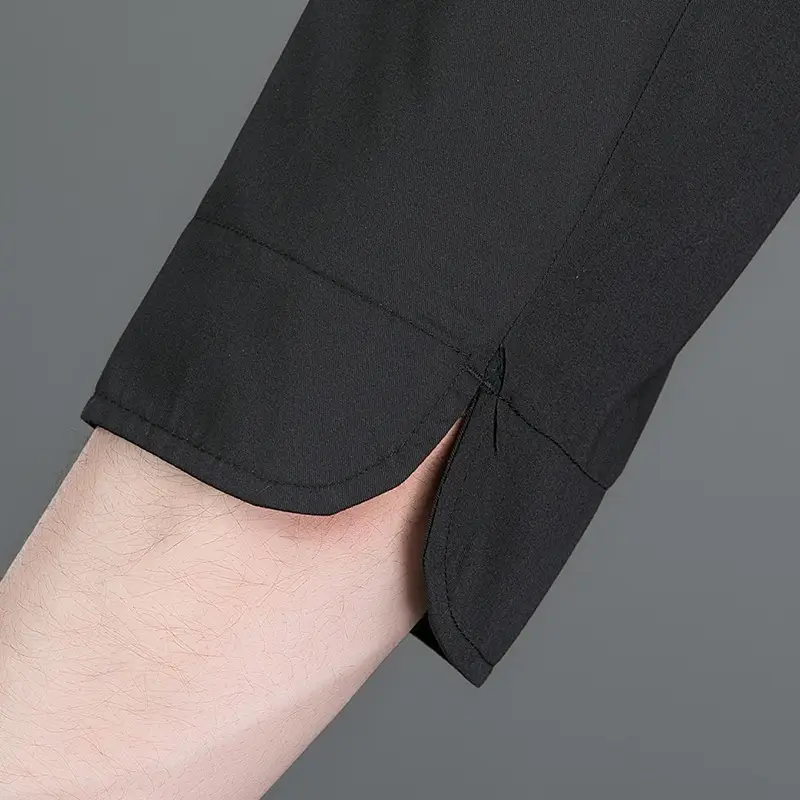 Men Black Long Sleeve Western Chef Work Suit - Image 3