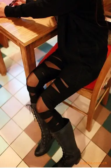 Women's Cross Leggings Plus Size Milk Silk Black — feature 10