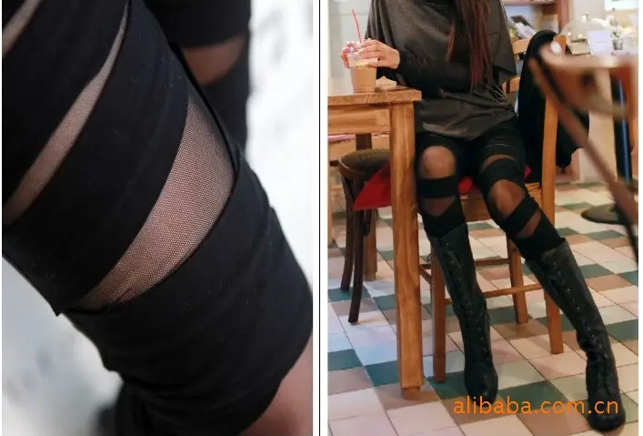 Women's Cross Leggings Plus Size Milk Silk Black — feature 2