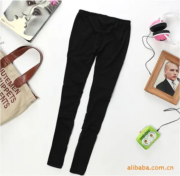Women's Cross Leggings Plus Size Milk Silk Black — feature 8