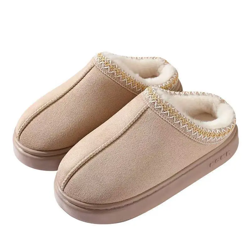 New Cotton Slippers for Couples, Cartoon Winter Furry Cute Home Indoor Warm Maternity Cotton Shoes - Image 4