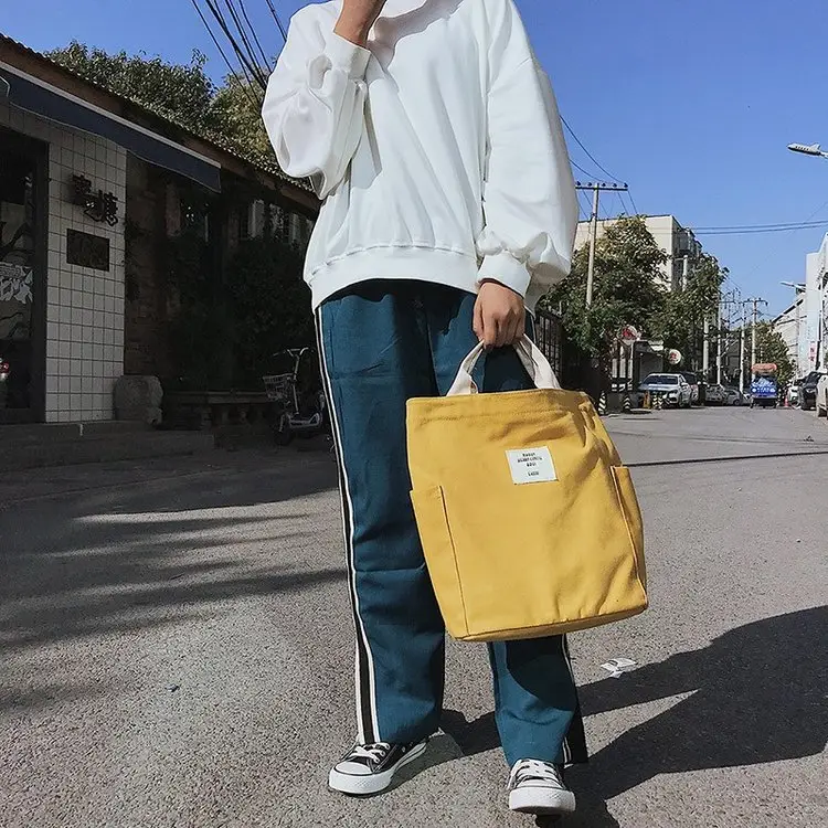 Japanese Style Crossbody Bag with Canvas Back