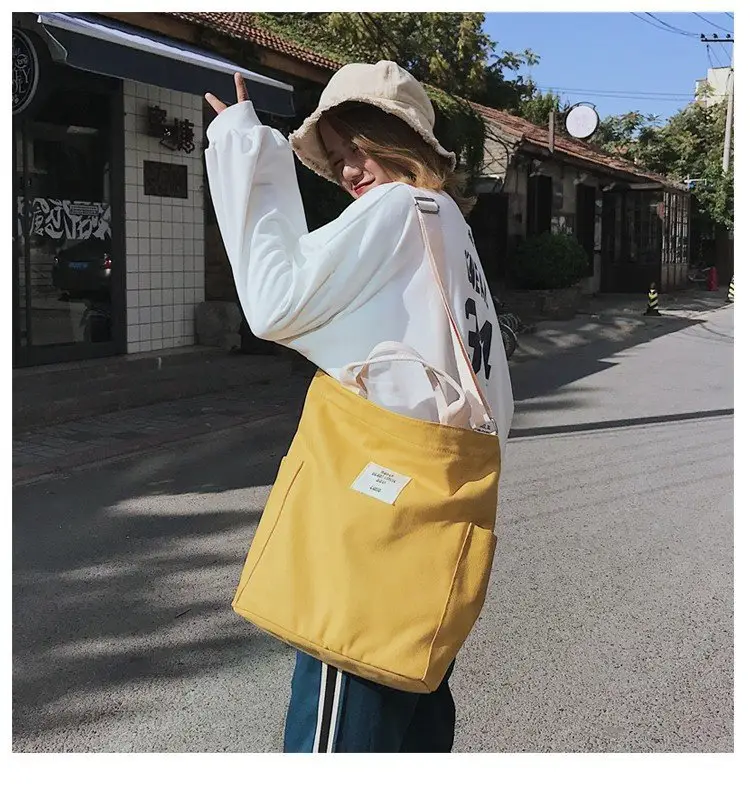 Japanese Style Crossbody Bag with Canvas Back — feature 16