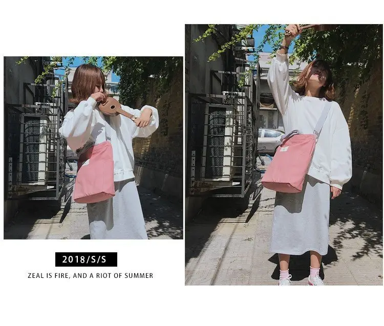 Japanese Style Crossbody Bag with Canvas Back — feature 17
