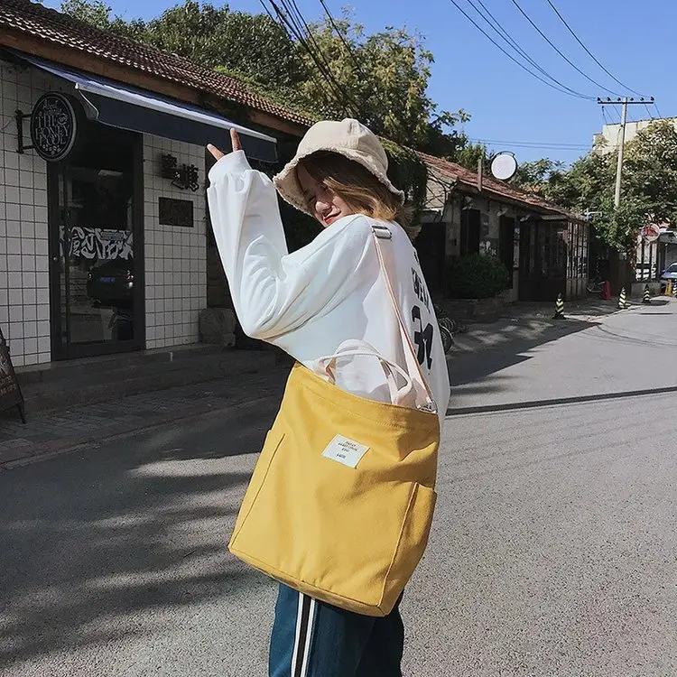 Japanese Style Crossbody Bag with Canvas Back — feature 61