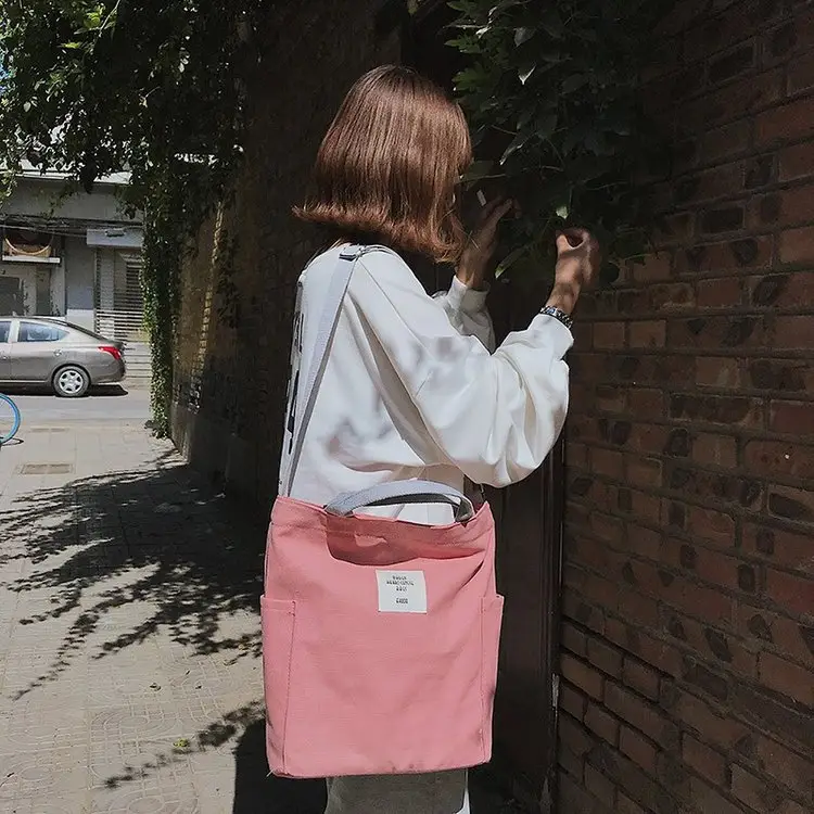 Japanese Style Crossbody Bag with Canvas Back — feature 66