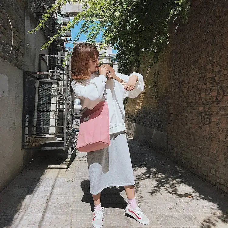 Japanese Style Crossbody Bag with Canvas Back — feature 92