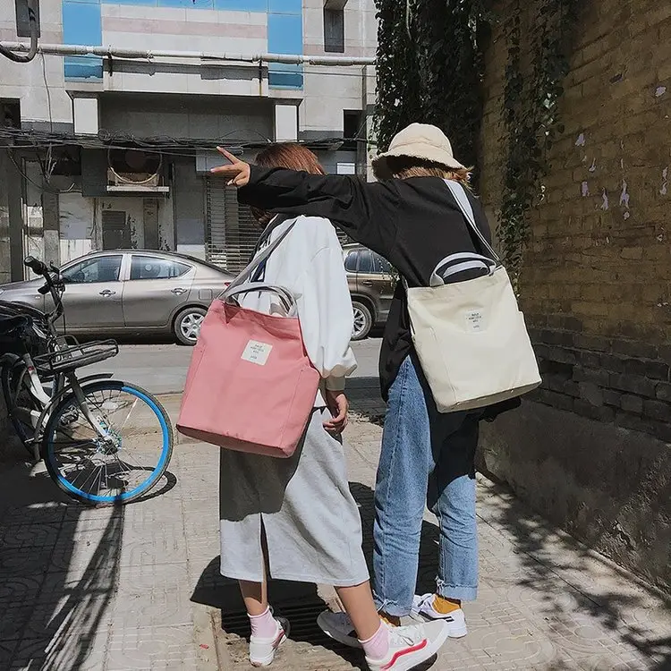 Japanese Style Crossbody Bag with Canvas Back — feature 99