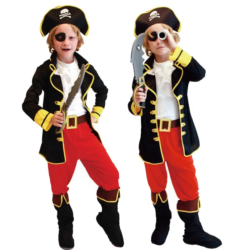 Kids Pirate Suit Captain Jack Costume Red Pants - Image 3